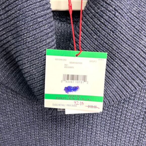 Anne Klein Sweater Women’s L/XL Dark Blue Knit Pullover Poncho Fringe NWT - Picture 5 of 9